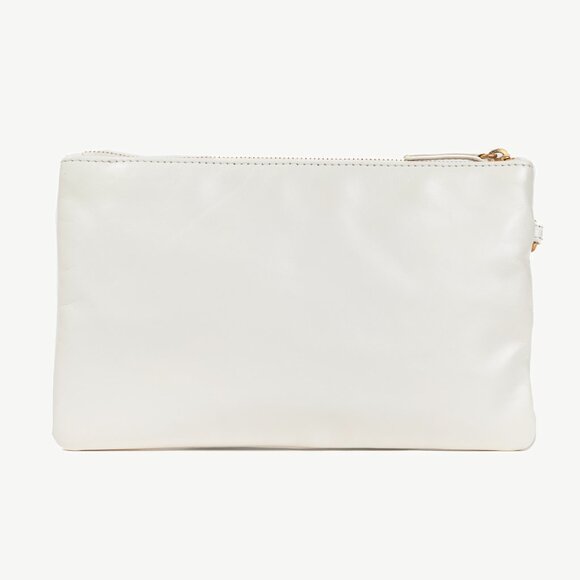 Chanel White Shiny Calfskin Logo Pouch - Picture 4 of 8